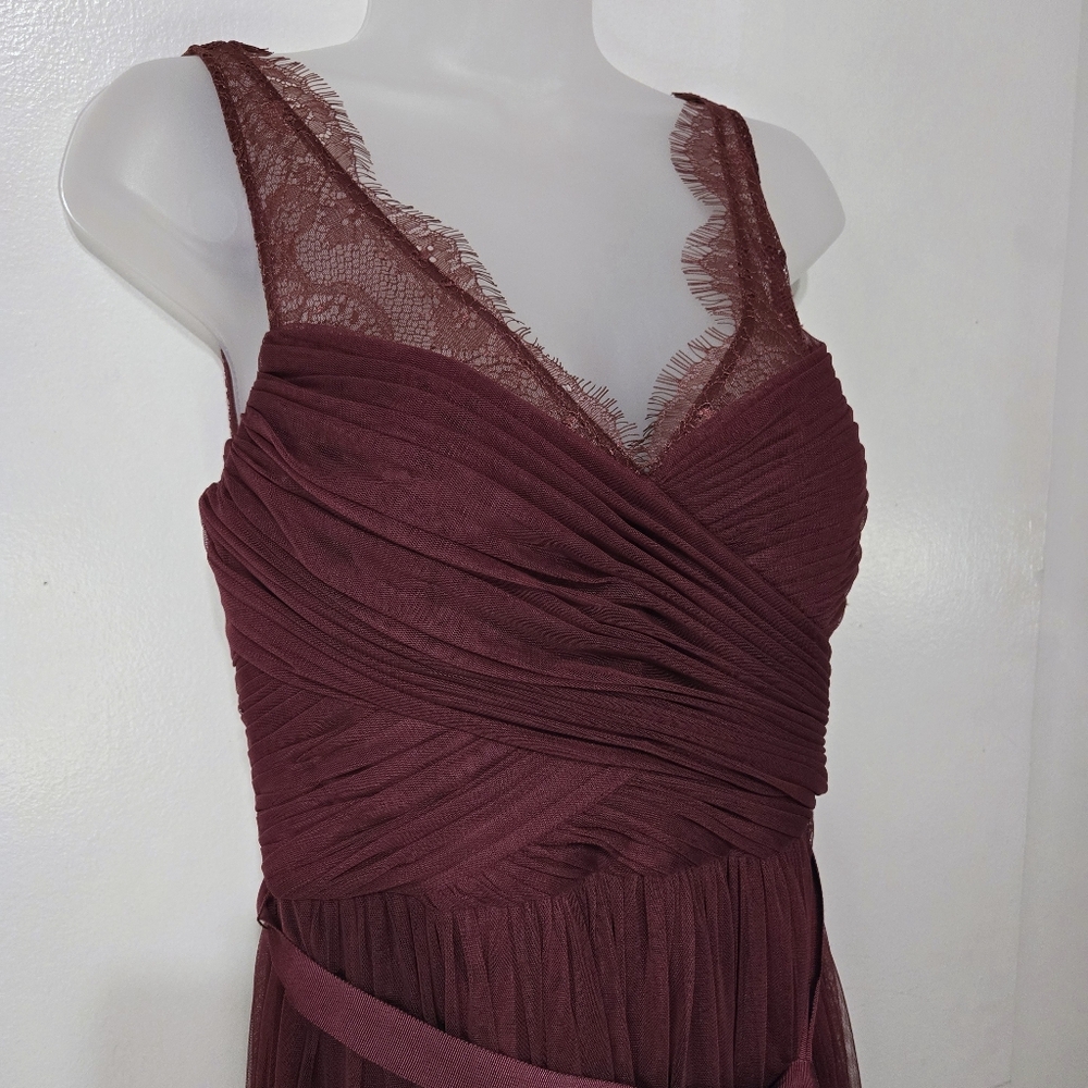 BHLDN Hitherto Fleur Dress In Black Cherry, Size 8 - Picture 5 of 10